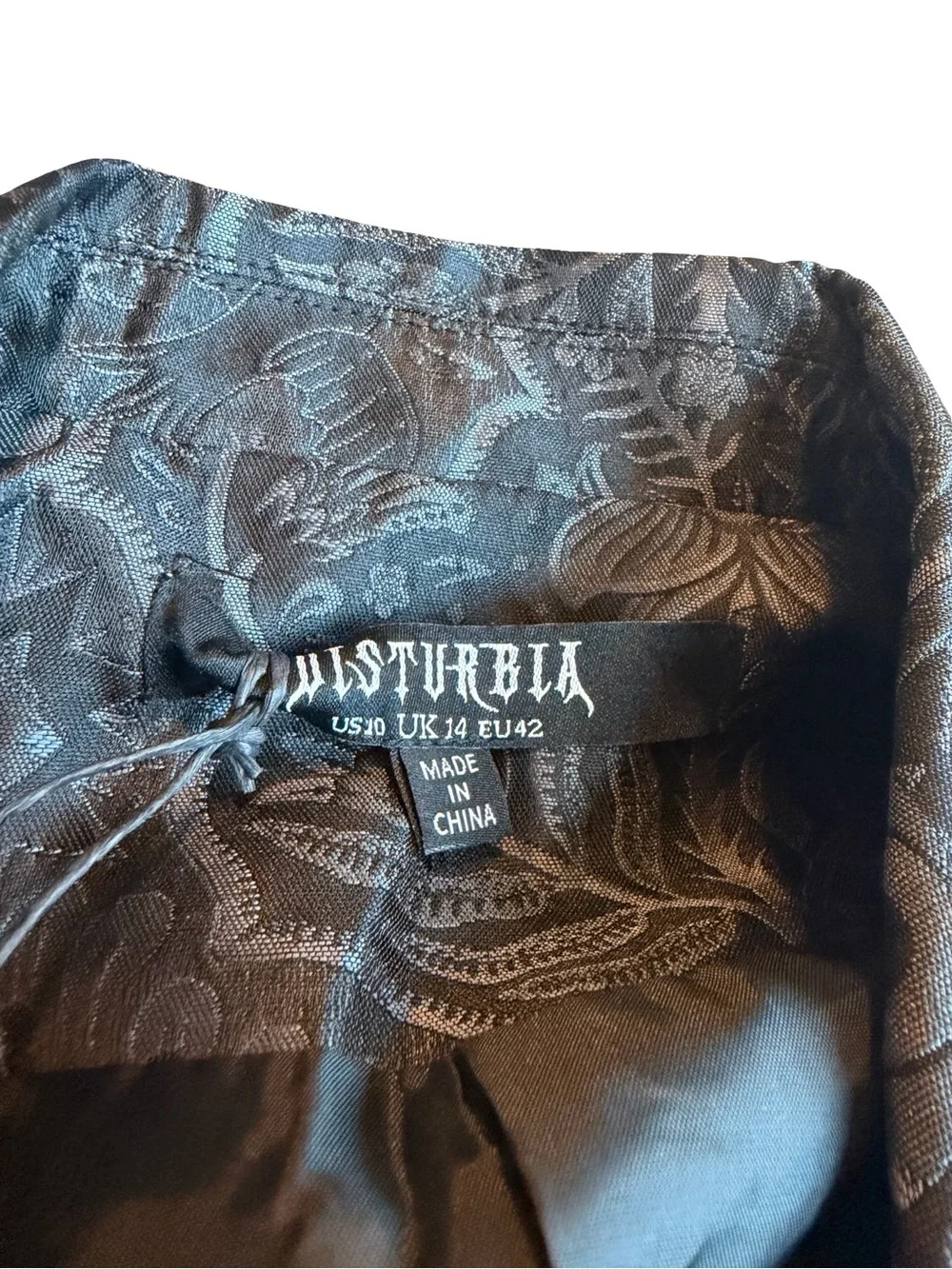 Disturbia Nocturna Jacquard Cropped Blazer Jacket Button-Down Academia Sz 10 NWT